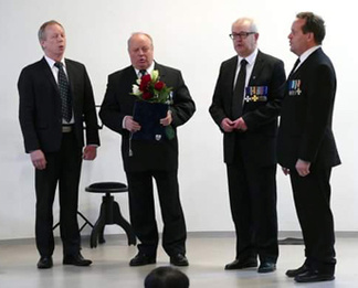 Kuva SML:N  Evp-kvartetista  6.12.2016 juhlatilaisuudesta, jossa R Siltala sai kunnan kulttuuripalkinnon.